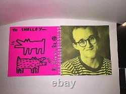 HARING DRAWINGS EXHIBIT'82 POSTER-HARING SIGNED with BARKING DOG & MAN DRAWING