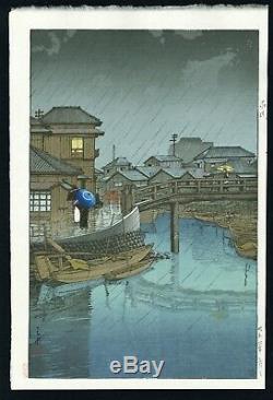 HASUI JAPANESE Hand Printed Woodblock Print Shinagawa