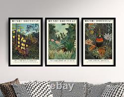 Henri Rousseau Set of 3 Gallery Paintings Equatorial Jungle Art Print Poster