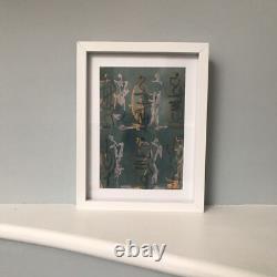 Henry Moore Seated figures 1957 Silk Print in white frame