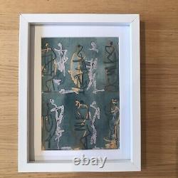 Henry Moore Seated figures 1957 Silk Print in white frame