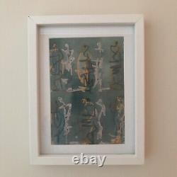 Henry Moore Seated figures 1957 Silk Print in white frame