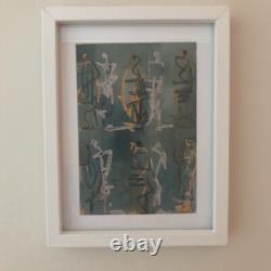 Henry Moore Seated figures 1957 Silk Print in white frame