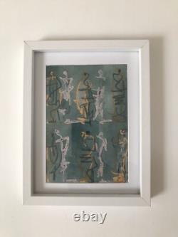 Henry Moore Seated figures 1957 Silk Print in white frame