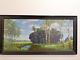 Hermann Rudisuhli Swiss Art Circa 1920's The Birch Grove Color Print Wood Frame