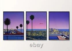 Hiroshi Nagai City Sunset Set of 3 size 70x50 cm