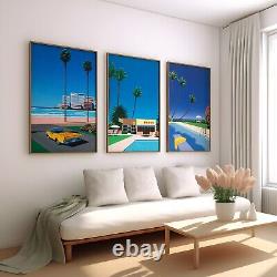 Hiroshi Nagai Set of 3 Canvas / Art Print / Framed Wall Art Japanese Retro Miami