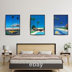 Hiroshi Nagai Set of 3 Canvas / Art Print / Framed Wall Art Japanese Retro Miami