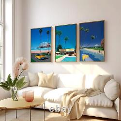 Hiroshi Nagai Set of 3 Canvas / Art Print / Framed Wall Art Japanese Retro Miami