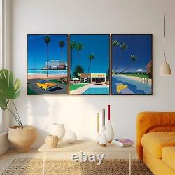 Hiroshi Nagai Set of 3 Canvas / Art Print / Framed Wall Art Japanese Retro Miami