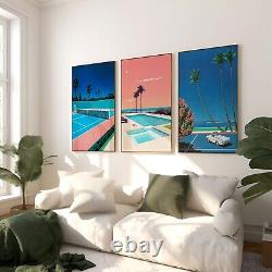 Hiroshi Nagai Set of 3 Canvas / Poster / Framed Vintage Wall Art, Japanese Retro