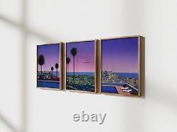 Hiroshi Nagai Vintage Set of 3 Wall Art, Framed / Canvas / Poster Japanese Retro