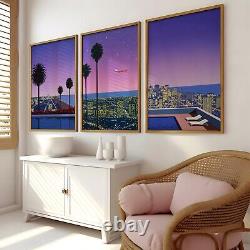 Hiroshi Nagai Vintage Set of 3 Wall Art, Framed / Canvas / Poster Japanese Retro