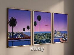 Hiroshi Nagai Vintage Set of 3 Wall Art, Framed / Canvas / Poster Japanese Retro