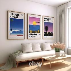 Hiroshi Nagai Vintage Set of 3 Wall Art, Framed / Canvas / Poster Miami 80's Art