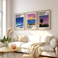 Hiroshi Nagai Vintage Set of 3 Wall Art, Framed / Canvas / Poster Miami 80's Art