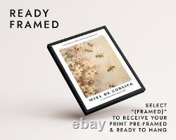 Honey Corsica Impressionist Floral Still Life Print, Beige Yellow Pastel Wall