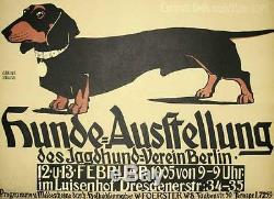 Hunde-Ausstellung Dachshund Dog Show Poster Lithograph Hand Pulled Georg Belwe