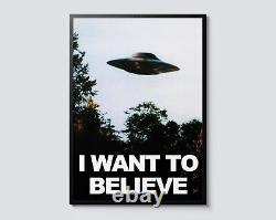 I Want to Believe Vintage UFO Print, Photographic Alien Wall Art Decor, Space