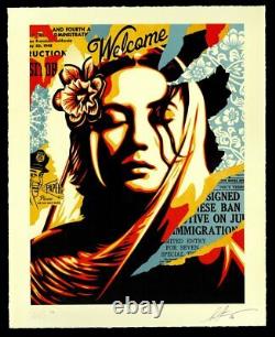 IN HAND Welcome Visitors Obey Giant Signed Numbered Letterpress Shepard Fairey