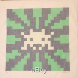 INVADER 2018 Sunset Los Angeles Print (blue & green) Glow in the dark