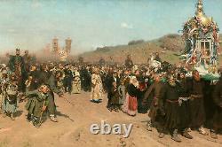 Ilya Repin Religious Procession Kursk Province (1883) Poster Painting Print