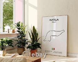 Imola, Italy Grand Prix Formula 1 Print, Modern Graphic Motorsports Wall Art