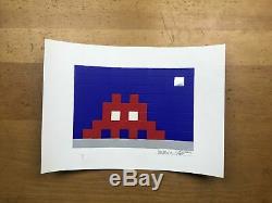 Invader Home Moon 2010 Space Invader Street Art Print POW Signed Embossed