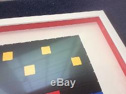 Invader Space one Red Signed limited edition framed Collection Only
