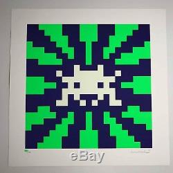 Invader Sunset Green Art GiD Print Signed Sold Out Poster Over The Influence