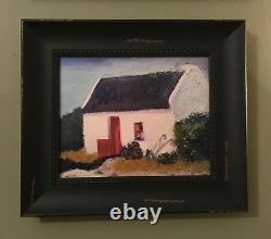 Ireland, Thatched Roof Cottage 8x10, Oil Painting Canvas Frame, Irish