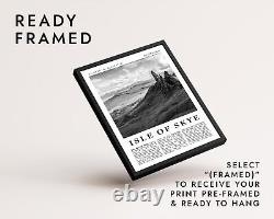 Isle of Skye, Scotland Modern Landscape Print, Black & White Travel Wall Art