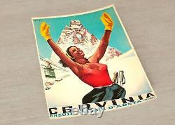 Italy Ski travel Poster Skiing Poster Vintage Travel Prints Vintage