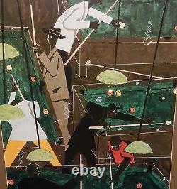 Jacob Lawrence Pool Parlor Huge Color Offset Lithograph