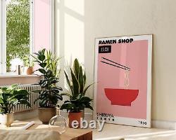 Japanese Ramen Noodle Shop Print, Shibuya Tokyo Minimalist Wall Art, Food &