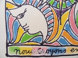 Jean Cocteau Europe So many different opinions, Signed Lithograph, 1961