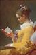Jean Honore Fragonard Young Girl Reading (1769) Painting Poster Print Art