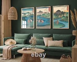 Jewel Rivers by Utagawa Hiroshige Set of Three Paintings Ukiyo-e Art Print