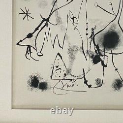 Joan Miro Vintage 1958 Signed Matted at 11x14 Offset Lithograph Bid Now