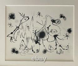 Joan Miro Vintage 1958 Signed Matted at 11x14 Offset Lithograph Bid Now