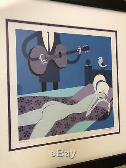 Josh Agle SHAG Odalisque Matted FRAMED ART Mid Century Modern MCM Nude