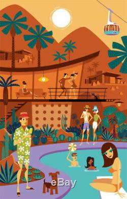 Josh Agle SHAG PINA COLADA POPSICLE Serigraph Art Print & COA Palm Springs MCM