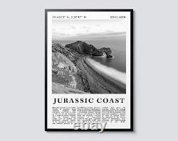 Jurassic Coast, England Modern Photographic Landscape Print, Black & White