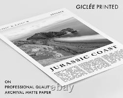 Jurassic Coast, England Modern Photographic Landscape Print, Black & White