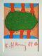 Keith Haring Untitled (1985) Framed Signed Fine Art Postcard Rare