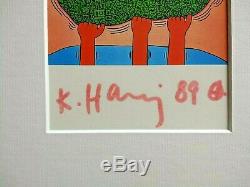 KEITH HARING Untitled (1985) FRAMED SIGNED FINE ART POSTCARD RARE