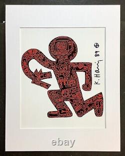 KEITH HARING Vintage 11x14 Matted Print FRAME READY Hand Signed Signature