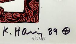 KEITH HARING Vintage 11x14 Matted Print FRAME READY Hand Signed Signature