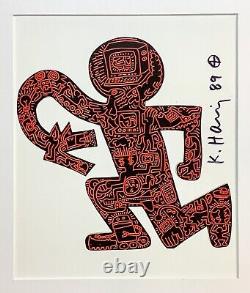 KEITH HARING Vintage 11x14 Matted Print FRAME READY Hand Signed Signature