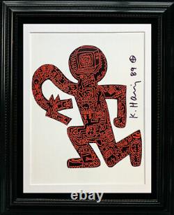 KEITH HARING Vintage 11x14 Matted Print FRAME READY Hand Signed Signature